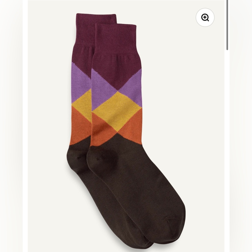 Paul Fredrick Argyle Cotton Blend Colorful Men's Socks New w/ Tags